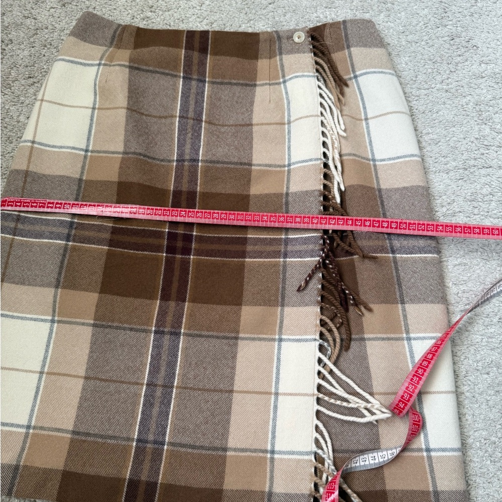 Talbots Brown and Cream Plaid A-Line Skirt